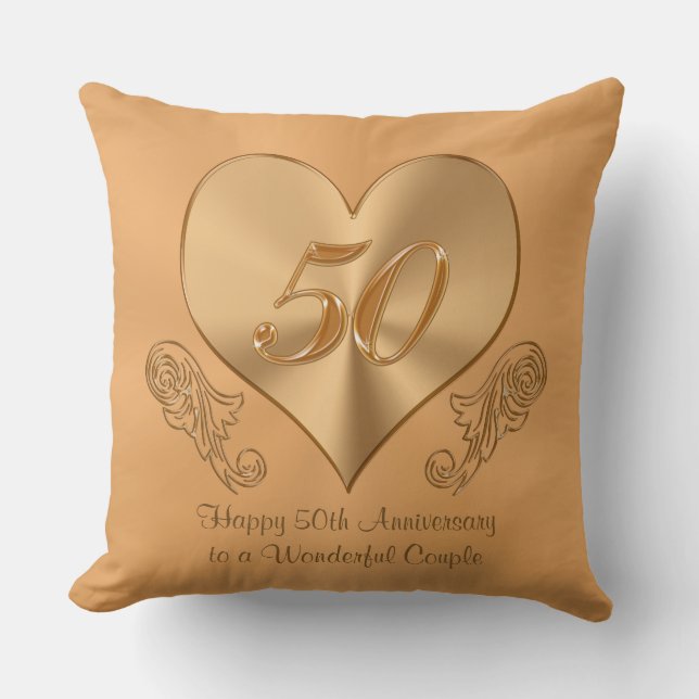 Coussin Cadeaux d'anniversaire de coutume ciquantième, (Recto)