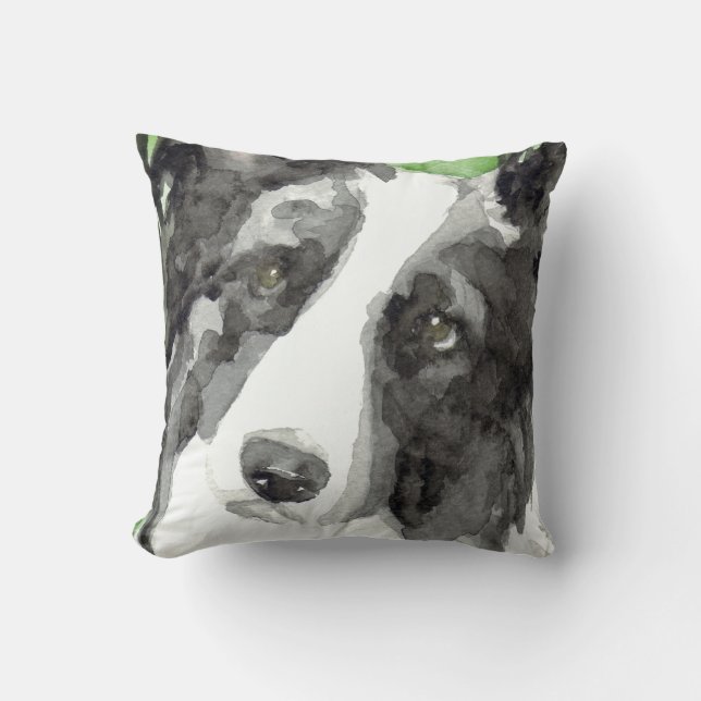 Coussin Cadeaux de border collie d'aquarelle (Recto)
