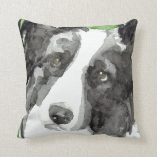 Coussin Cadeaux de border collie d'aquarelle