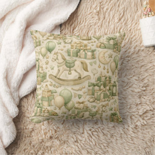 Coussin Cadeaux de cheval de jouet vintage Ballons Vert ne
