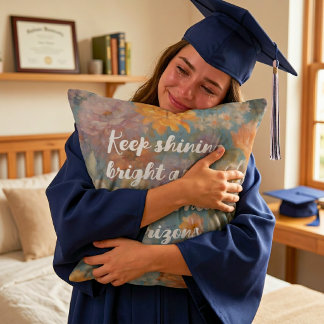 Coussin Cadeaux de graduation en aquarelle douce pour peti