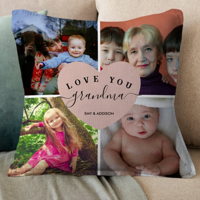 Coussin Cadeaux de grand-père de coeur rose pâle Customisé (Créateur téléchargé)