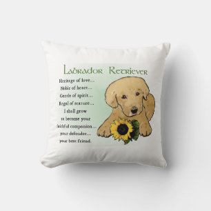 Coussin Cadeaux de marionnettes de laboratoire jaune Patri