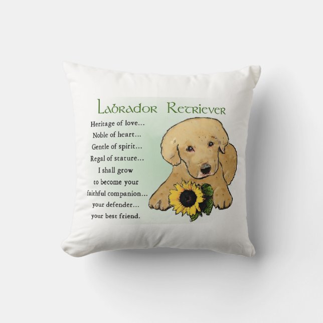 Coussin Cadeaux de marionnettes de laboratoire jaune Patri (Recto)