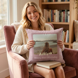 Coussin Cadeaux de photos personnalisés pour femme de 21 a