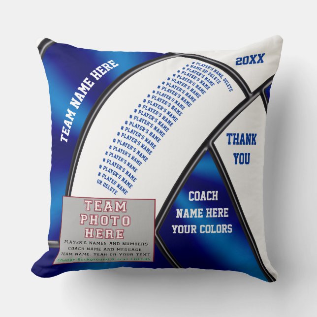 Coussin Cadeaux d'entraîneur de volleyball, photo (Recto)