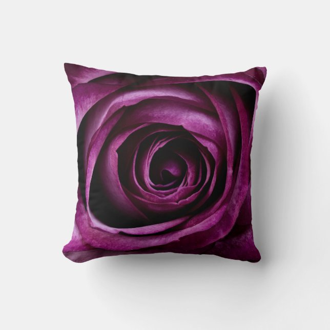 Coussin Cadeaux Girly de beaux de pourpre de rose pétales (Recto)