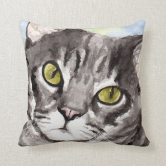 Coussin Cadeaux gris de chat tigré