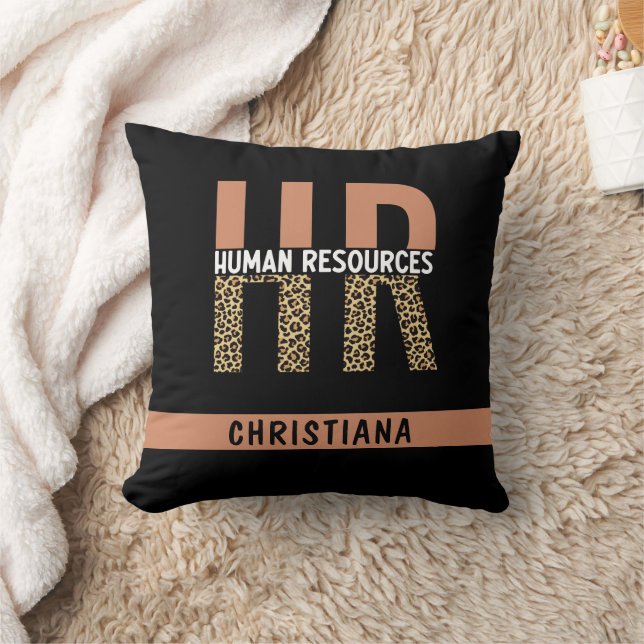 Coussin Cadeaux RH Empreintes de léopard RH personnalisés (Couverture)
