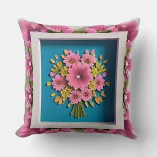 Coussin Cadre de Fleur Décoratif
