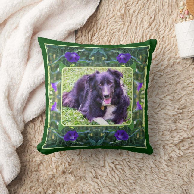 Coussin Cadre de fleurs de gloire du matin Créez votre pro (Couverture)