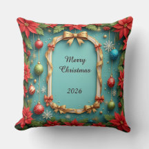 Cadre de Noël festif avec Poinsettias