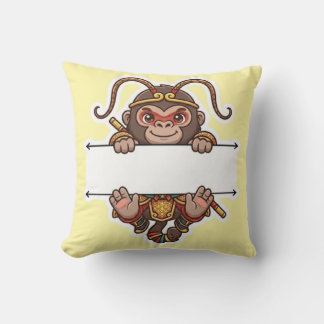 Coussin Cadre de nom divisé du roi singe chibi mignon