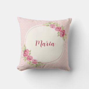 Coussin Cadre de roses vintage shabby chic