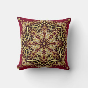 Coussin Cadre élégant : perle et or.