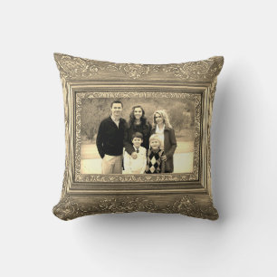 Coussin Cadre en bois vintage Sepia View Ajouter 2 Photos,