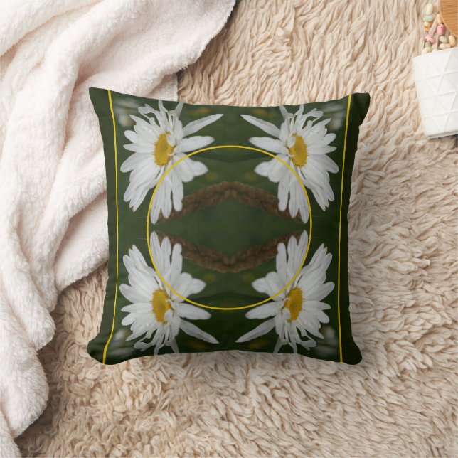 Coussin Cadre Fleur Blancs Ajouter Votre Propre Photo (Couverture)