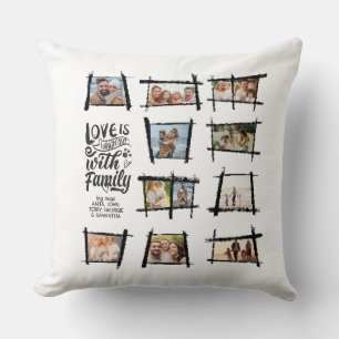 Coussin Cadres rustiques Black/Wht Love Is Family ID1015