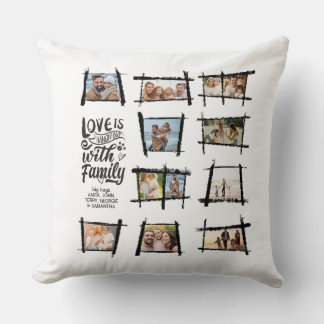 Coussin Cadres rustiques Black/Wht Love Is Family ID1015