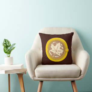 Coussin Café au Lait Feuille d'Automne