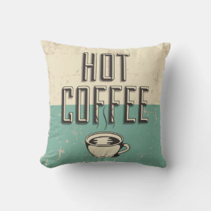 Coussin Café chaud classique rétro