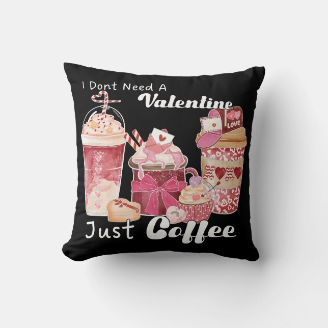 Coussin Café de la Saint Valentin amusant (Recto)