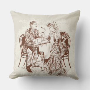 Coussin café et amour