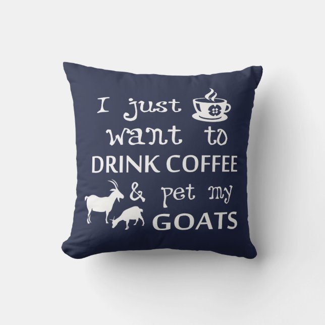 Coussin Café et chèvres (Recto)