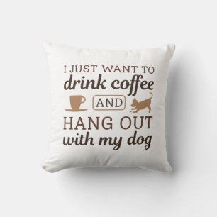 Coussin Café Et Chien
