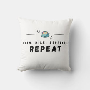 Coussin Café Expresso Lait Mousseux Répéter