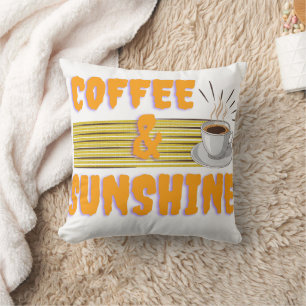 Coussin Café & Soleil – Vibrations Matinales Positives
