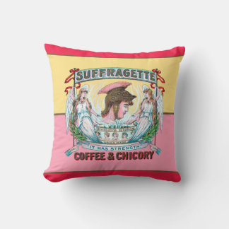 Coussin Café Suffragette et chicorée