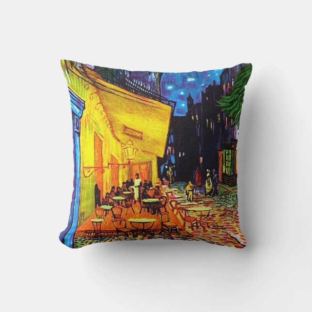 Coussin Café Terrasse À La Peinture De Nuit Vincent van Go (Recto)