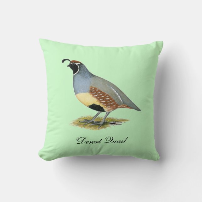 Coussin Cailles du désert de Gambel (Recto)