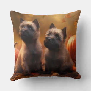 Coussin Cairn Terrier Chiot Automne Citrouille de plaisir