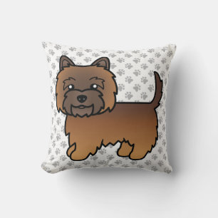 Coussin Cairn Terrier tacheté rouge Chien de dessin animé 