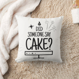 Coussin Cake Lover Quote Minimal Black Typography White