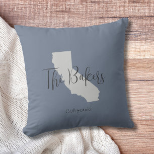 Coussin California State Outline Nom de famille Jeu d'orei