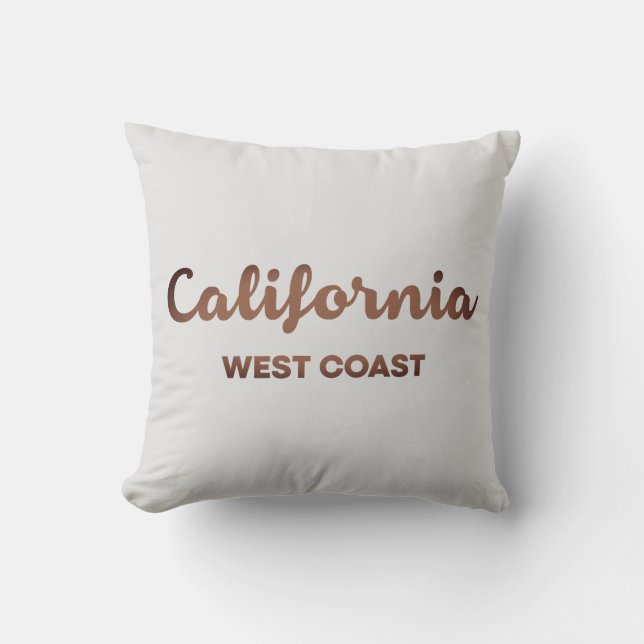 Coussin Californie Côte Ouest Nice Design Texte (Recto)