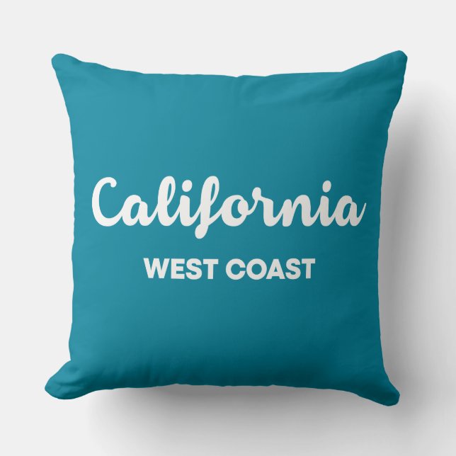 Coussin Californie Côte Ouest Nice Design Texte  (Recto)