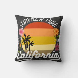 Coussin Californie Summer Vibe Surf Camp Jetez l'oreiller