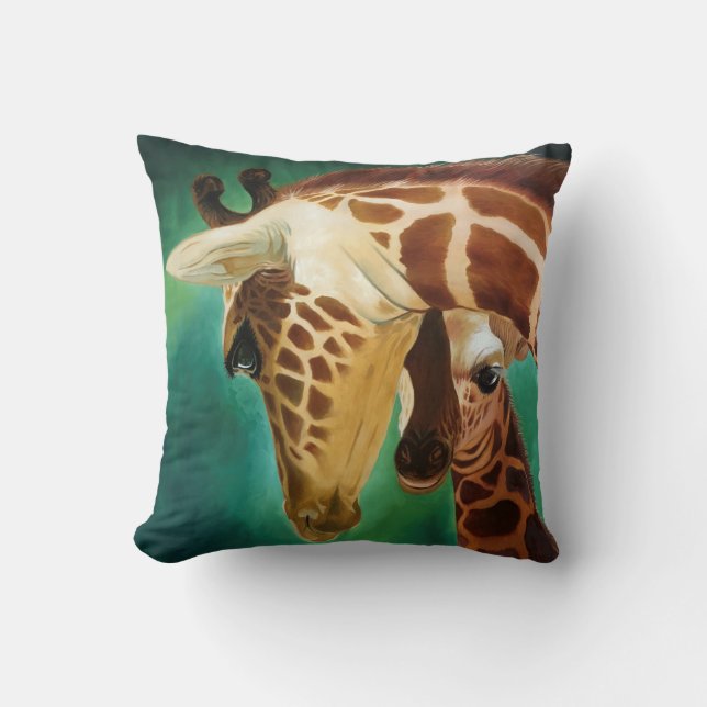 Coussin Câlin d'enfant de mêmes parents de girafe (Recto)