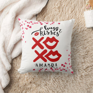 Coussin Câlins gras XOXO et baisers Cadeau de la Saint-Val