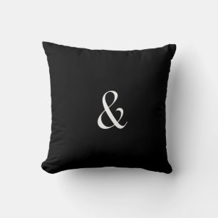 Coussin Calligraphie blanche minimaliste sur fond noir