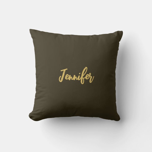 Coussin Calligraphie couleur or moderne Plain unique (Recto)