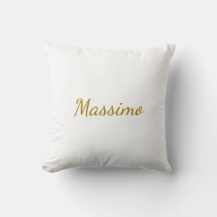 Coussin Calligraphie de couleur or élégante simple et sobr