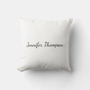 Coussin Calligraphie Élégant Simple Nom Plain