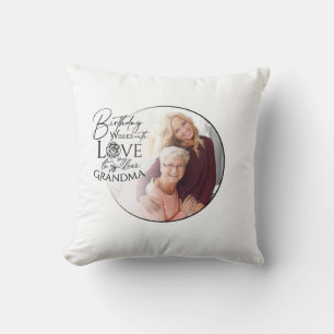 Coussin Calligraphie minimaliste Joyeux Anniversaire Photo