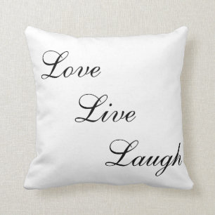 Coussin Calligraphie noire élégante sur fond blanc