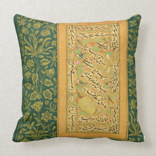 Coussin Calligraphie par Mir Ali de coeur, avec un bor de